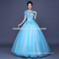 Ruffles Quinceanera Robes Robe de bal Robe de soirée bleue Robe de bal